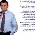 21.04.2013 r. o godz. 16:00 spotkanie z Panem Mariuszem Błaszczakiem